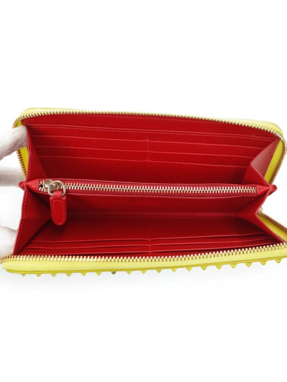 Christian Louboutin Zipper Round Wallet Long Studded Panettone Black